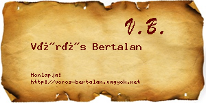 Vörös Bertalan névjegykártya
