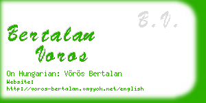 bertalan voros business card