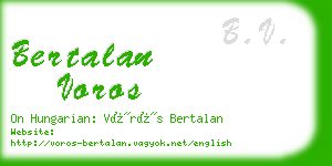 bertalan voros business card